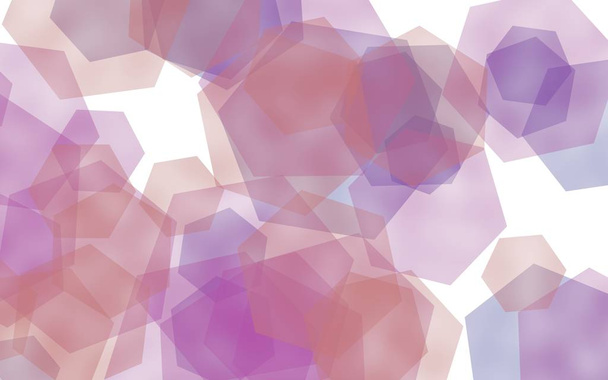 Gray translucent hexagons on white background. Gray tones. 3D illustration - 写真・画像