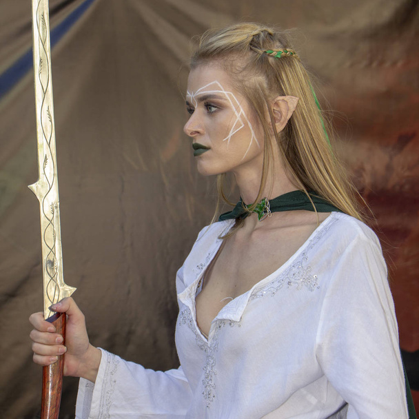 September 23, 2018, Ukraine Kiev: Elves cosplayers posing at Comic Con Ukraine convention - Фото, изображение