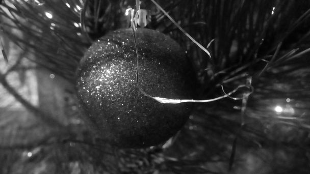 black and white christmas ball - Foto, immagini