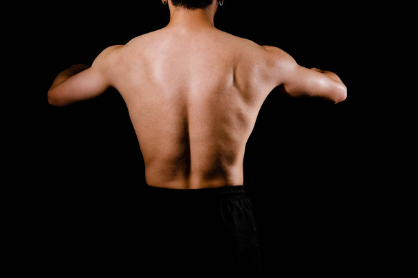 athletic muscular bodybuilder man with naked torso six pack abs. - Fotó, kép