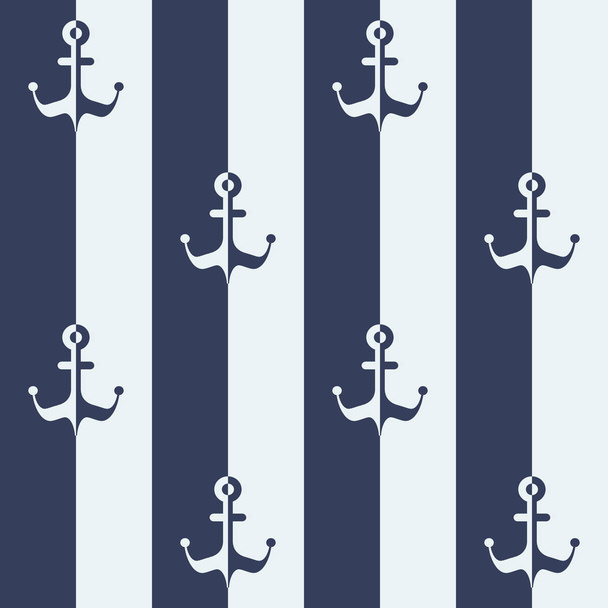 Nautical pattern, Seamless vector illustration with anchors - Vector, Image