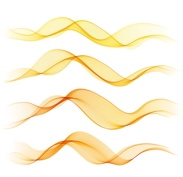 Conjunto de elemento de diseño de onda abstracta naranja
 - Vector, Imagen