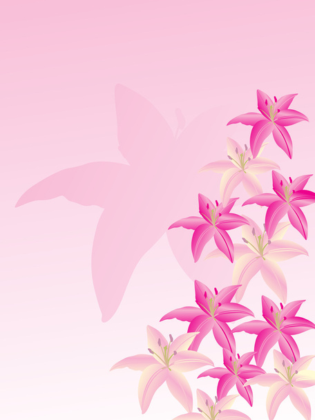 Vector wallpaper of lily flower - Wektor, obraz