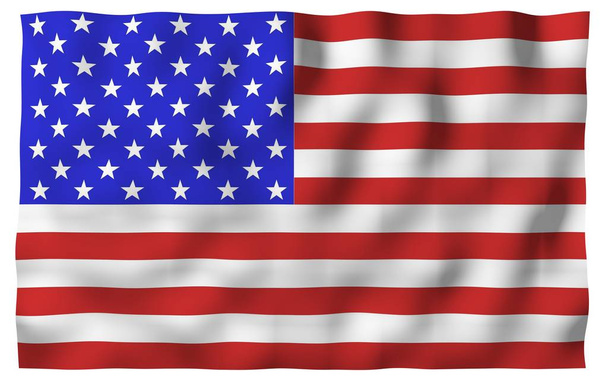 Bandeira dos Estados Unidos da América. Stars and Stripes. Símbolo estatal dos EUA. Ilustração 3D - Foto, Imagem