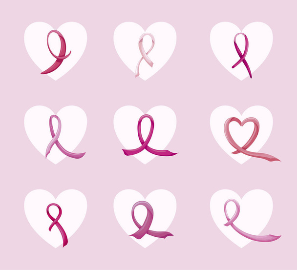 пучок раку молочної залози зі стрічкою рожевий
 - Вектор, зображення