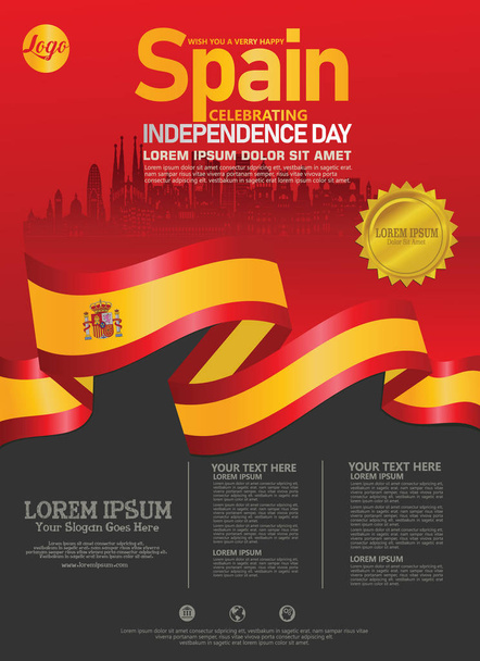 Hiszpania dzień narodowy nowoczesny wzór wzornictwa. Projekt plakatu, broszury, flayer i innych użytkowników - Wektor, obraz