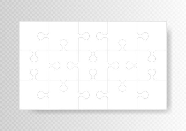 Puzzle background, banner, blank. Jigsaw section template. Modern vector illustration - Vektör, Görsel