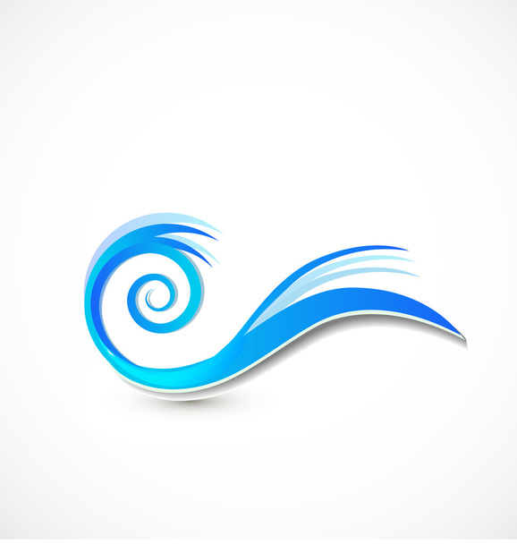 Swirly blue waves logo vector - Vector, afbeelding