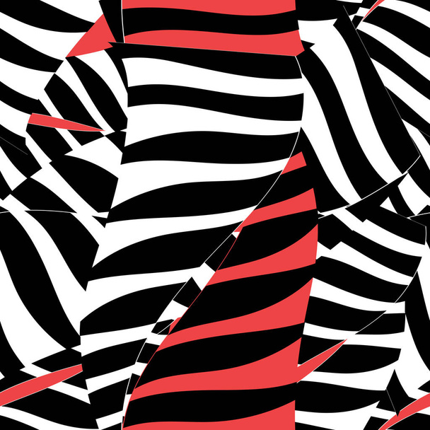Бесшовный графический полосатый рисунок черно-белых полос абстрактный
 - Вектор,изображение
