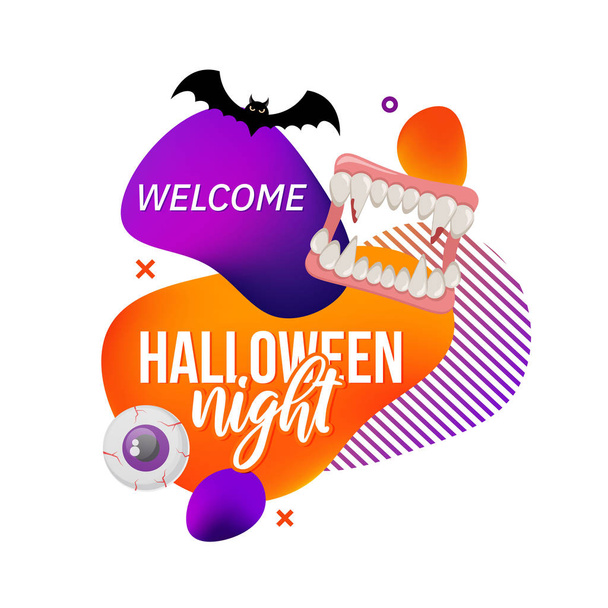Halloween party label isolated on white. - Vektor, kép