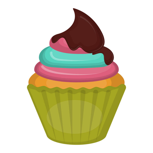 Isolated cupcake image - Vector, Imagen