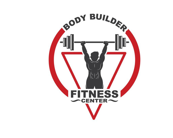 Bodybuilder fitness palestra icona logo distintivo vettoriale illustrazione
 - Vettoriali, immagini