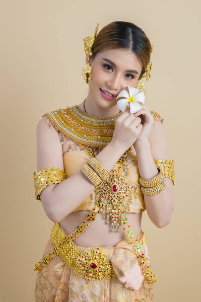 woman wearing typical thai dress - Zdjęcie, obraz