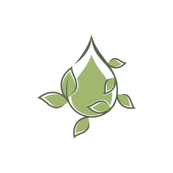 Ikona kropla liść ornament symbol wektor zielony - Wektor, obraz
