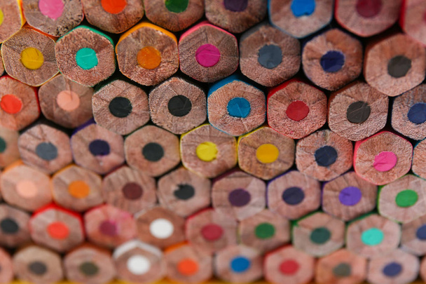 Different color pencils as background, closeup view - Foto, afbeelding