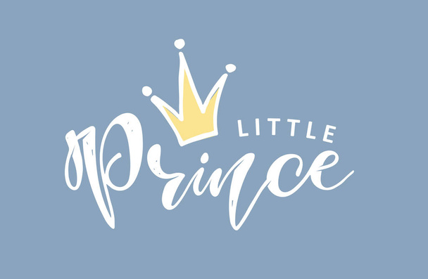 Little Princess - Prince - cute hand drawn doodle lettering poster banner art postcard - Vector, Image