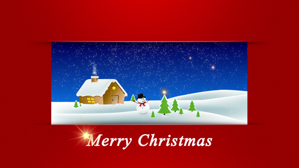 Счастливого рождественского фона со снеговиком и сверкающими звездами. Анимация 4K UHD
. - Кадры, видео