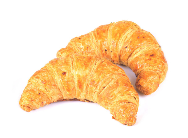 frisch Croissant isoliert auf weißem Hintergrund  - Foto, Bild