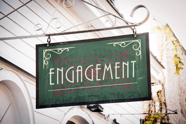 Straatnaambord aan Engagement - Foto, afbeelding