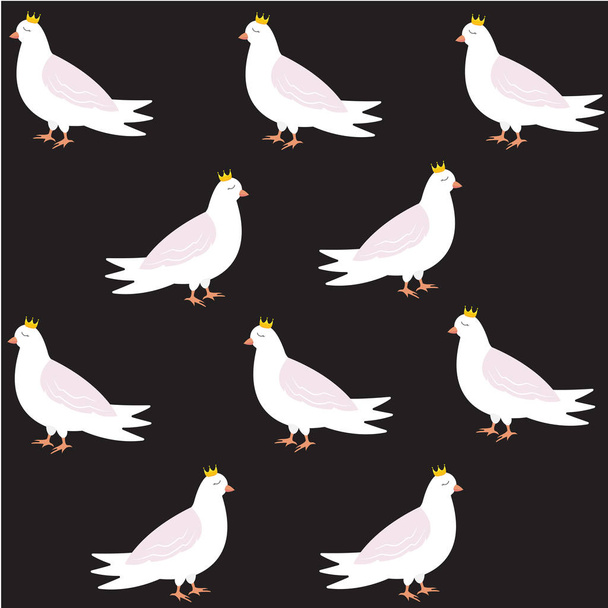 Schattige duif, vogel, kunst, vector illustratie - Vector, afbeelding