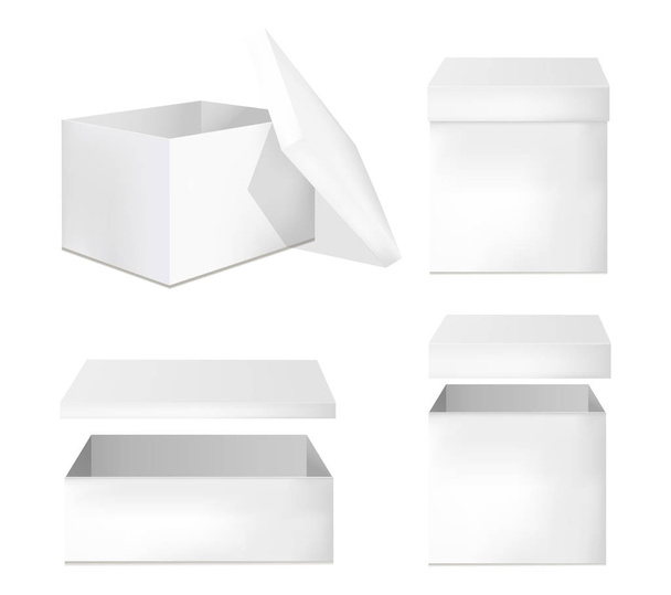 Set of blank white packaging boxes.  - Vector, Image