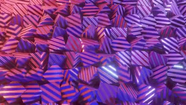 geometrische Muster Bewegungshintergrund. abstrakte 3D-Darstellung von geometrischen Würfelformen. moderner Hintergrund. Animation des bunten Wellengradienten. nahtlose 4k-Animation in Schleife - Filmmaterial, Video
