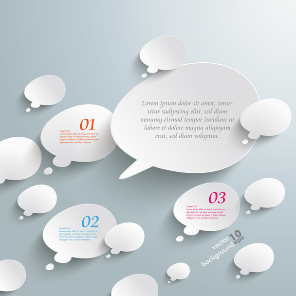 Schräge Sprache und Gedankenblasen Infografik-Design - Vektor, Bild