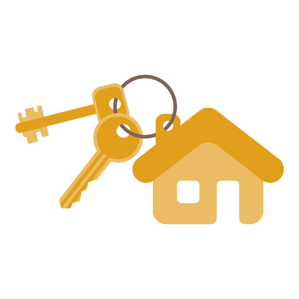 Keys from new house. Mortgage, rent, security concept, vector il - Vettoriali, immagini