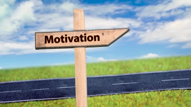 Street Sign the Way to Motivation - Footage, Video