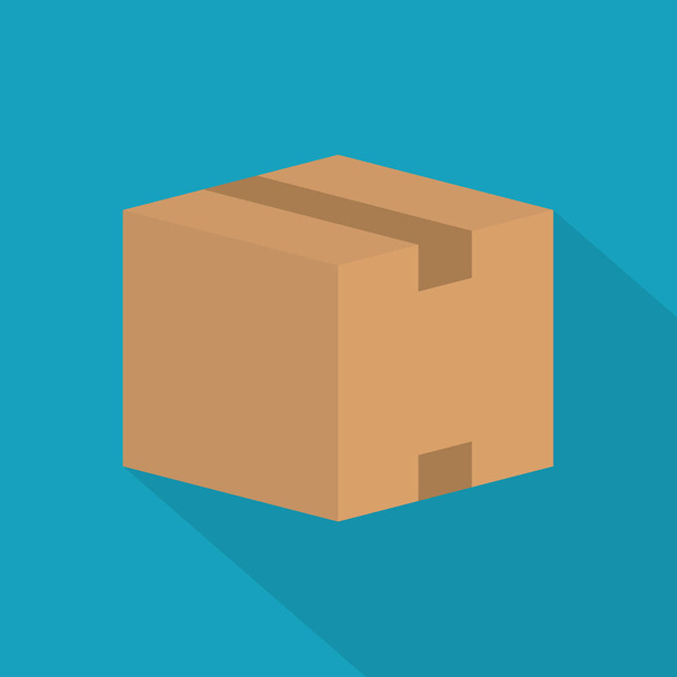 kartonnen doos met tape icon- vector illustratie - Vector, afbeelding