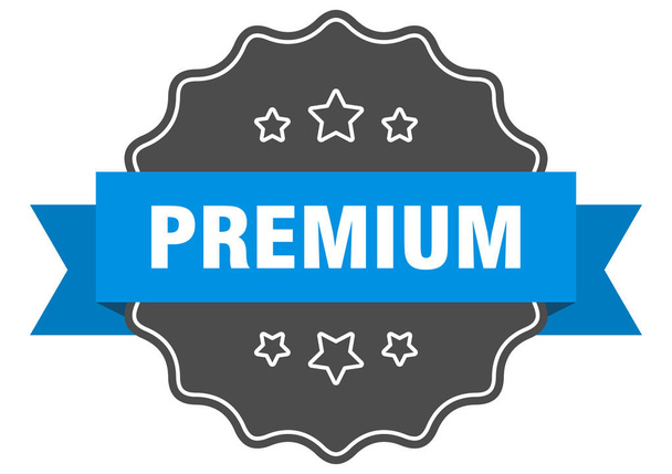 premium blue label. premium isolated seal. premium - Vector, afbeelding