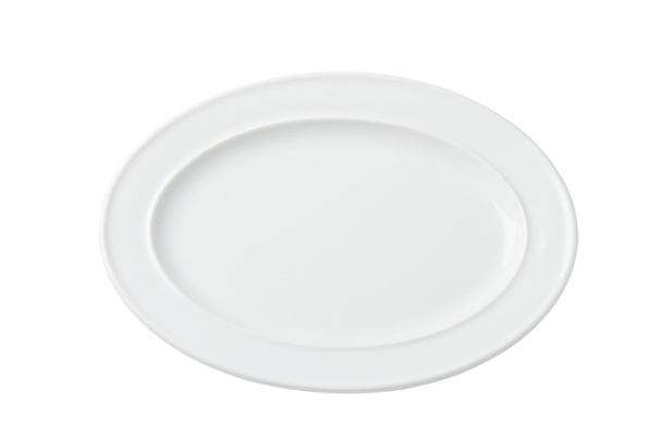 Овальну білих порожній плита - Фото, зображення