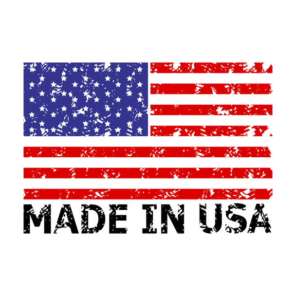 Vyrobené v USA s vlajkou barevných Američanů - Vektor, obrázek