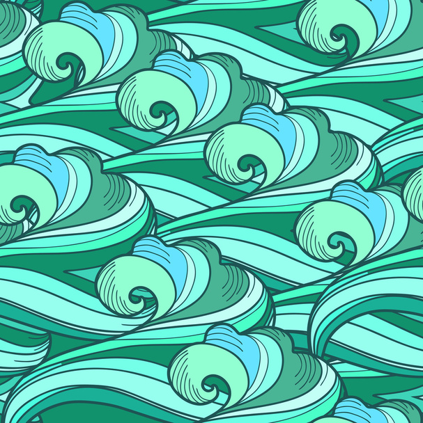 Seamless pattern with waves - Vector, imagen
