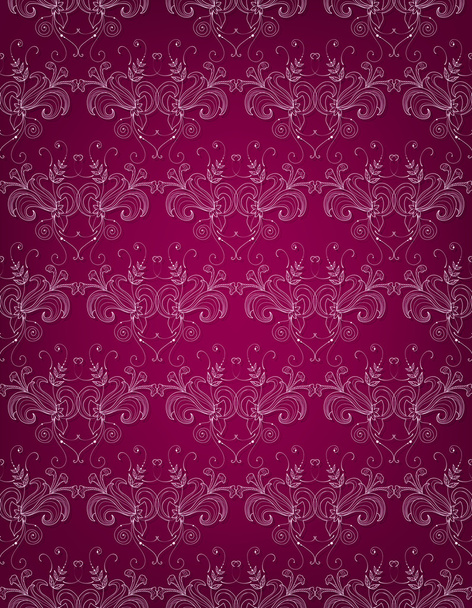 Varrat nélküli mintát virágok fehér vázlat - Vektor, kép