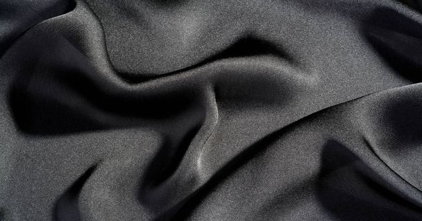 Background, pattern, texture, wallpaper, black silk fabric.  Add - Foto, Imagem