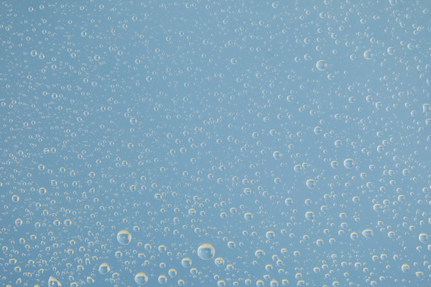 Clear Transparent Water Drops On Blue Background Free Stock Photo and Image