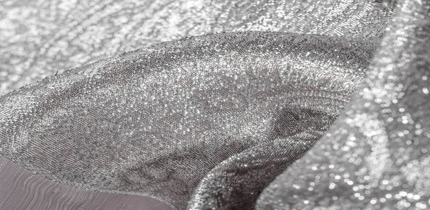 テクスチャの背景、パターン。白いブロケード生地。オルガンザ・ブロカ - 写真・画像