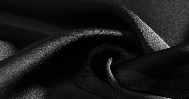 Tło, wzór, tekstura, Tapeta, czarna tkanina jedwabna. Dodaj - Zdjęcie, obraz