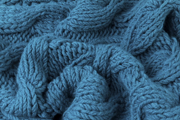 Texture de tricot turquoise en gros plan
 - Photo, image