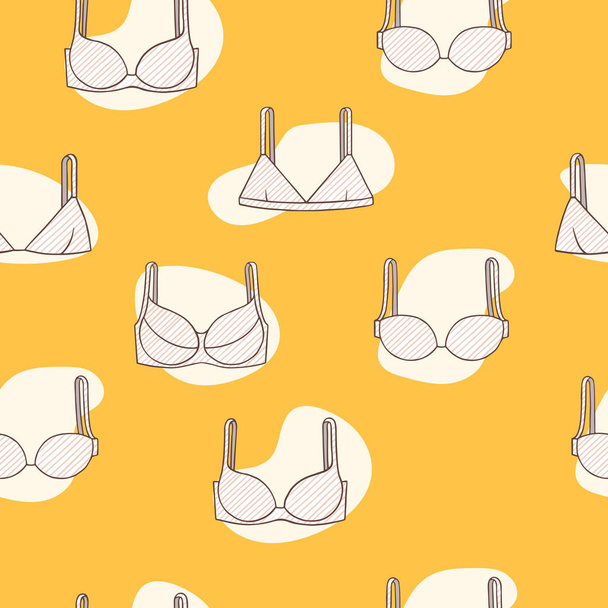 Seamless pattern with women's bras. Vector illustration - Vector, Image