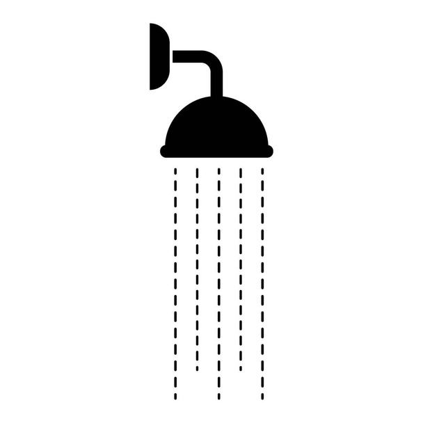 Pommeau de douche noir et gouttes d'eau illustration vectorielle sur fond blanc
 - Vecteur, image