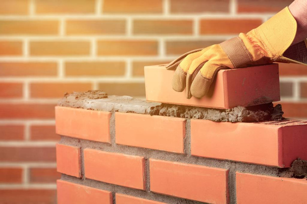 red bricks on brick wall background - Foto, afbeelding