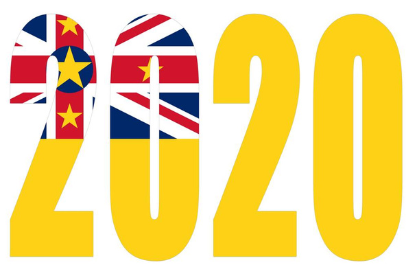 Odizolowane banery liczbowe na rok 2020 z białym tłem, szczęśliwego Nowego Roku. - Zdjęcie, obraz