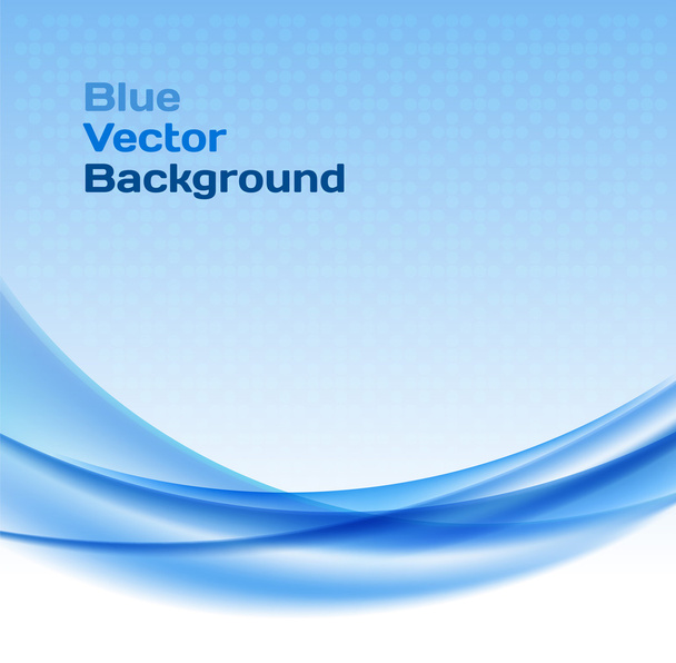 Blue wave background with halftone. - Вектор,изображение