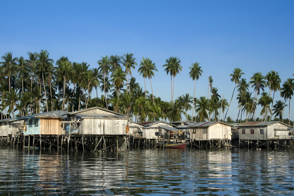 Mabul eiland stilt huizen borneo - Foto, afbeelding