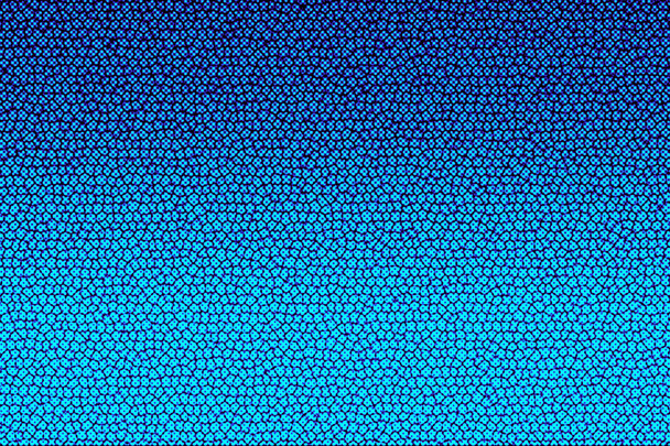 Streszczenie niebiesko-cyjanowe tło gradientowe teksturowane komórkami. Struktura usterki . - Zdjęcie, obraz