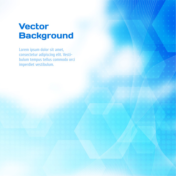Abstract blue vector background with halftone and polygons. - Wektor, obraz