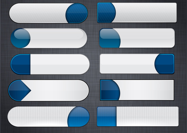 White-blue high-detailed modern web buttons. - Vektor, obrázek