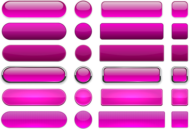 Magenta high-detailed modern web buttons. - Vector, Image